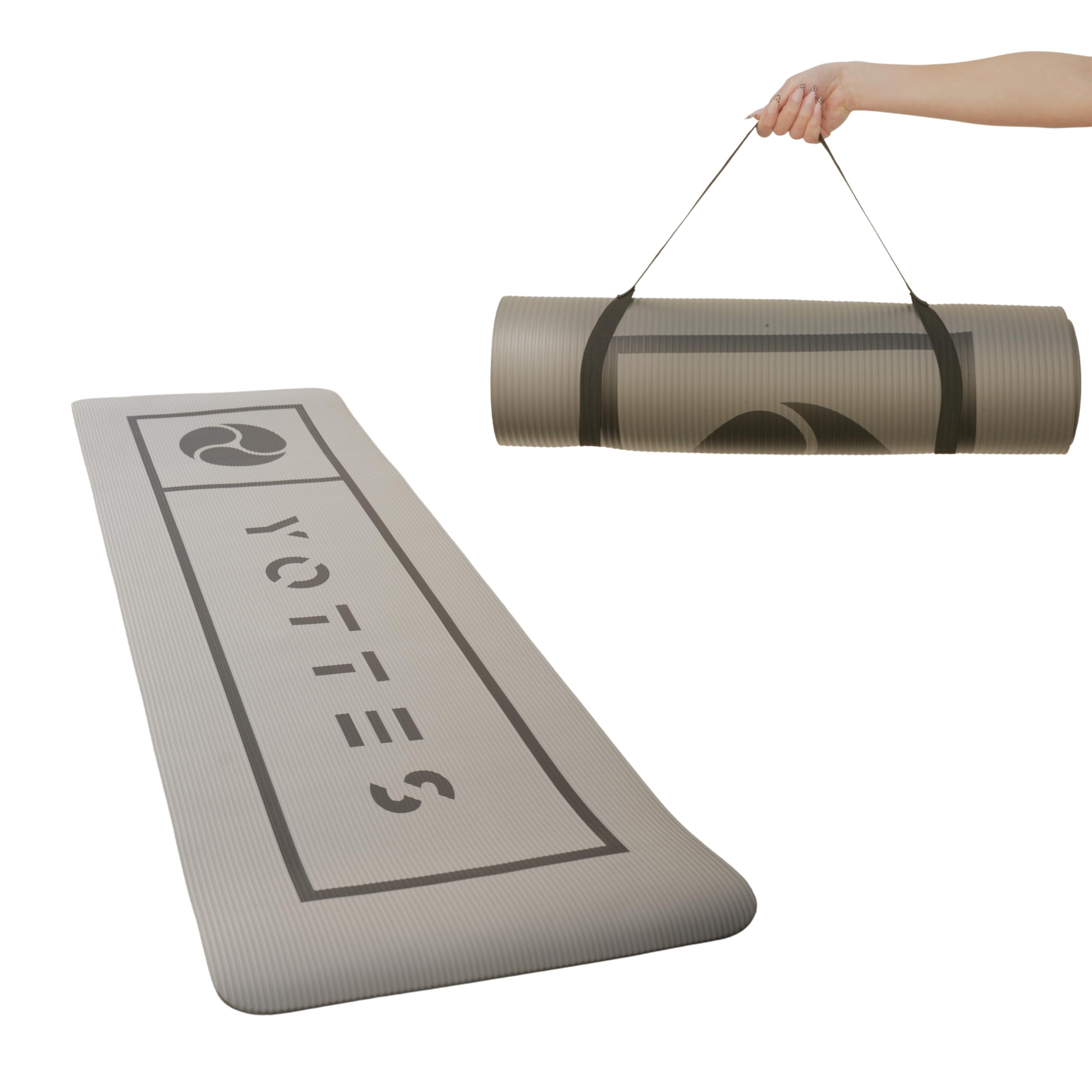 Tapis de yoga antidérapant pour fitness – Tapis TPE protecteur pour articulations 182x63 cm – Alignement parfait pour yo